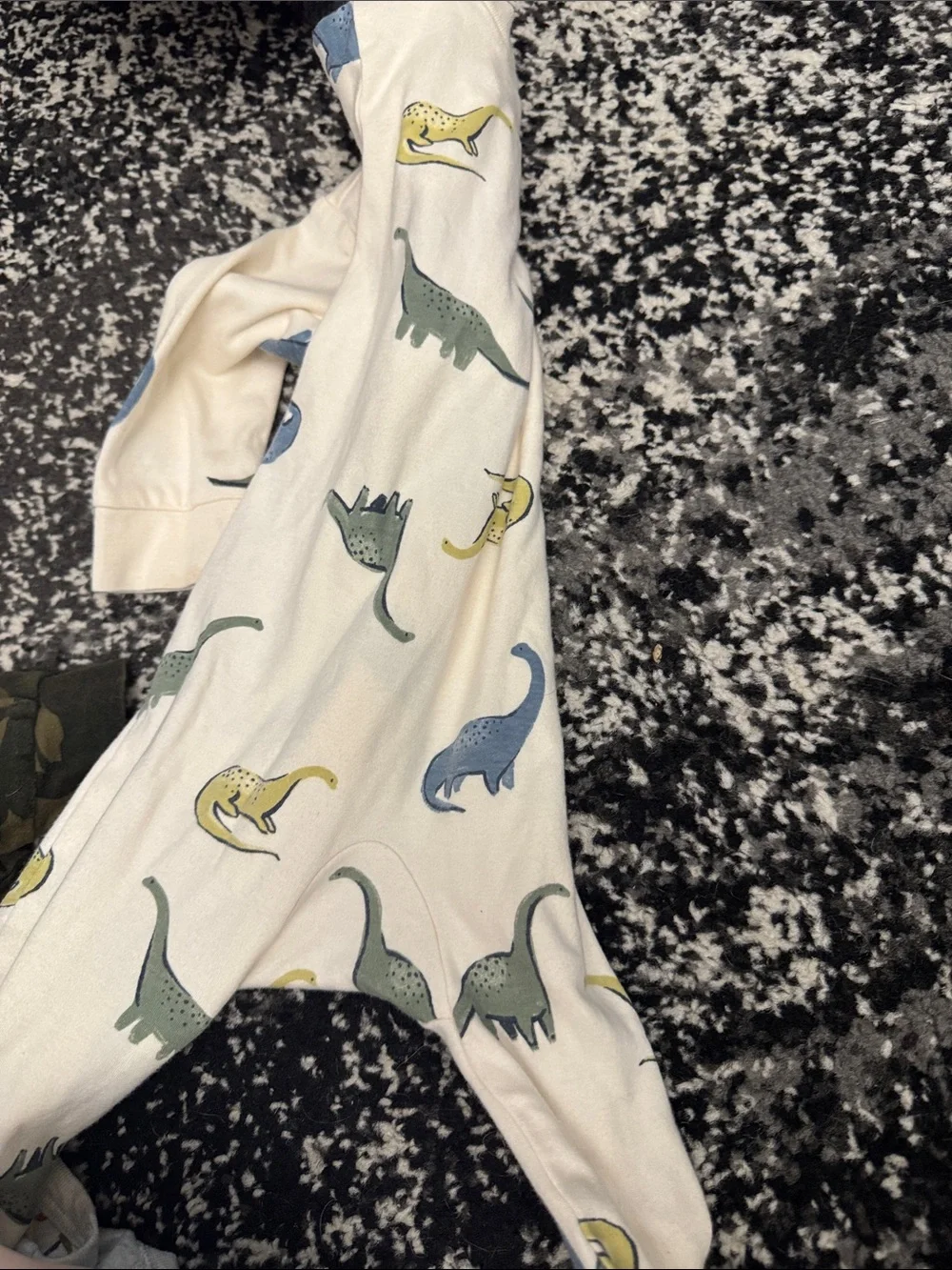 Carters Footed One-Piece - Blue Shark & Cream Dino Prints